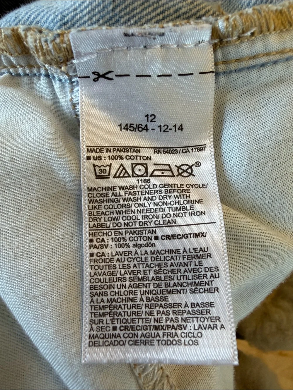 Old Navy Girls Super Baggy High Rise Wide Leg Distressed Jeans Light Wash 12